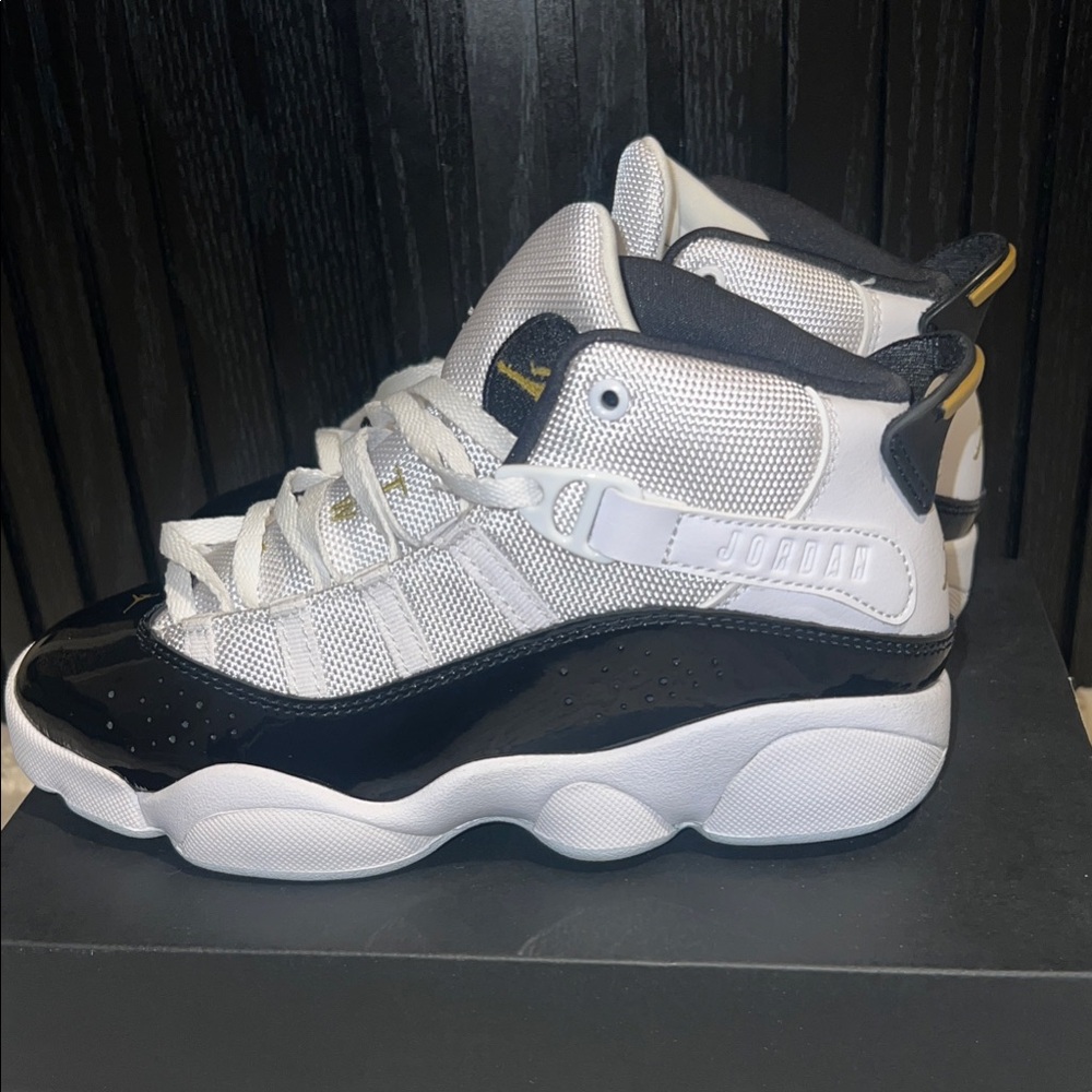 Jordan Black White with Gold Accent Low-Top Sneakers